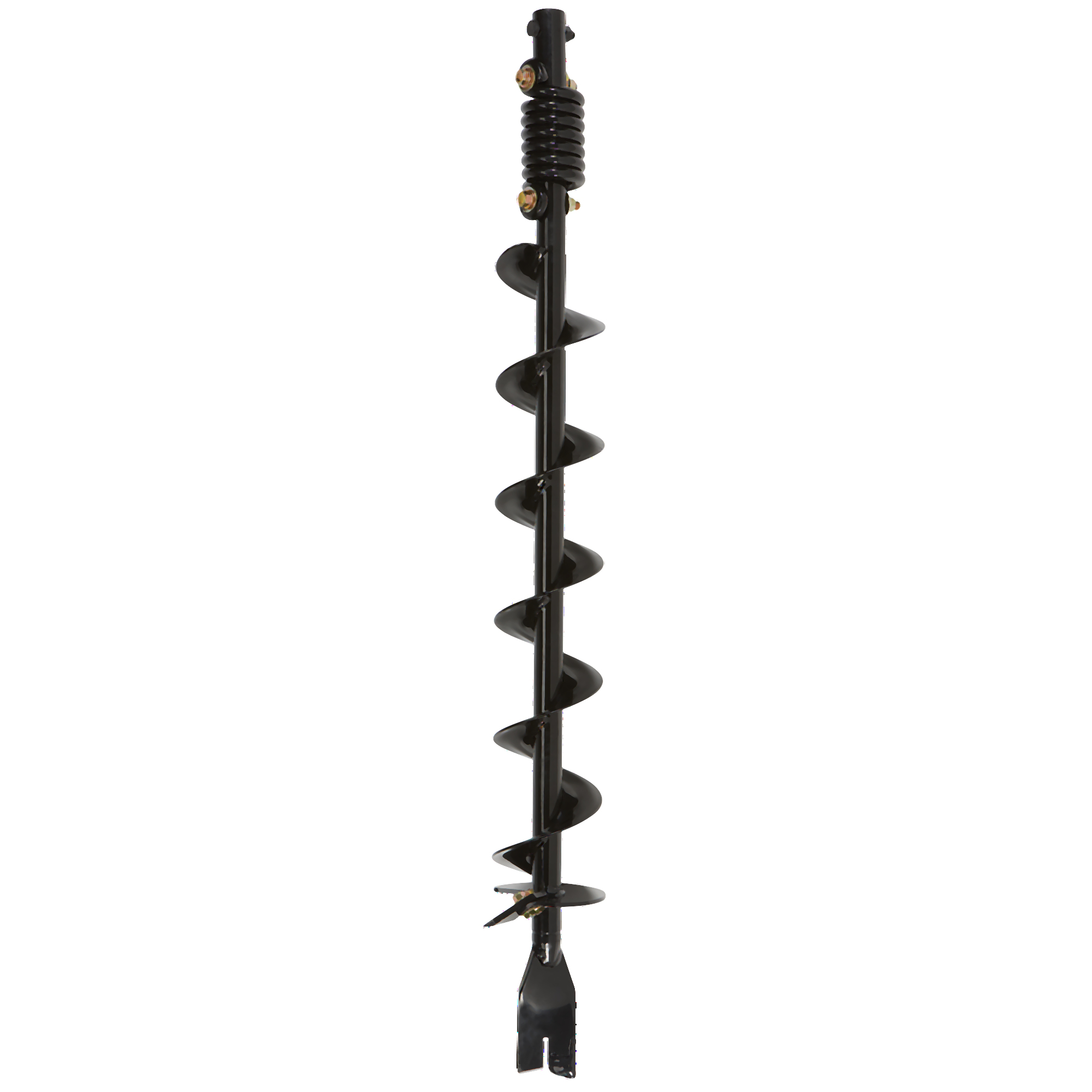 Powerhorse 4in. Earth Auger Drill Bit, 36in.L, Powder-Coat, Abrasion-Resistant Blade, Replaceable Fishtail Point, Flex Coil Shock Absorption, (Auger Bit Only)